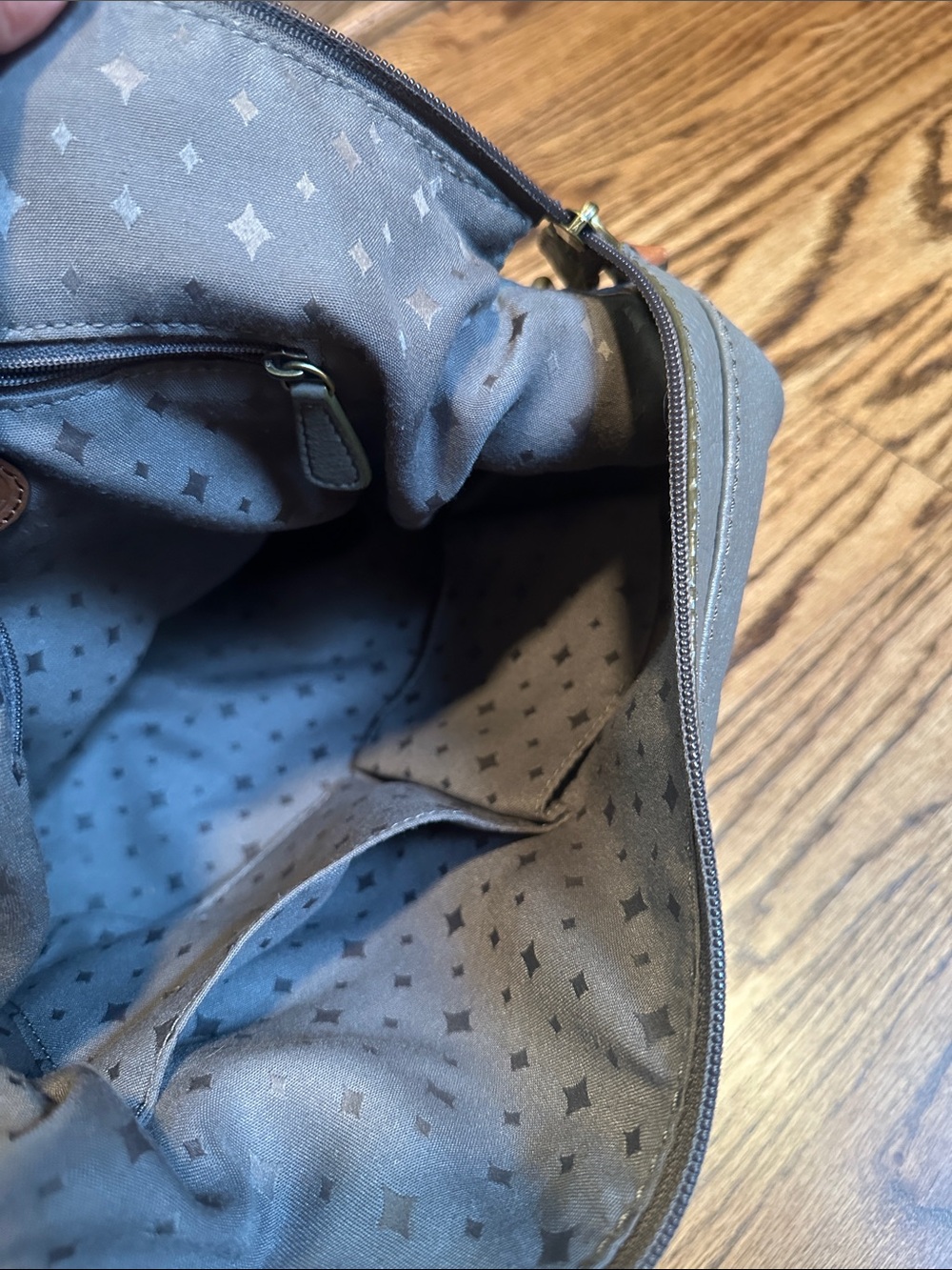 Fossil Gray Crossbody Bag with Tan Accents - Picture 4 of 10
